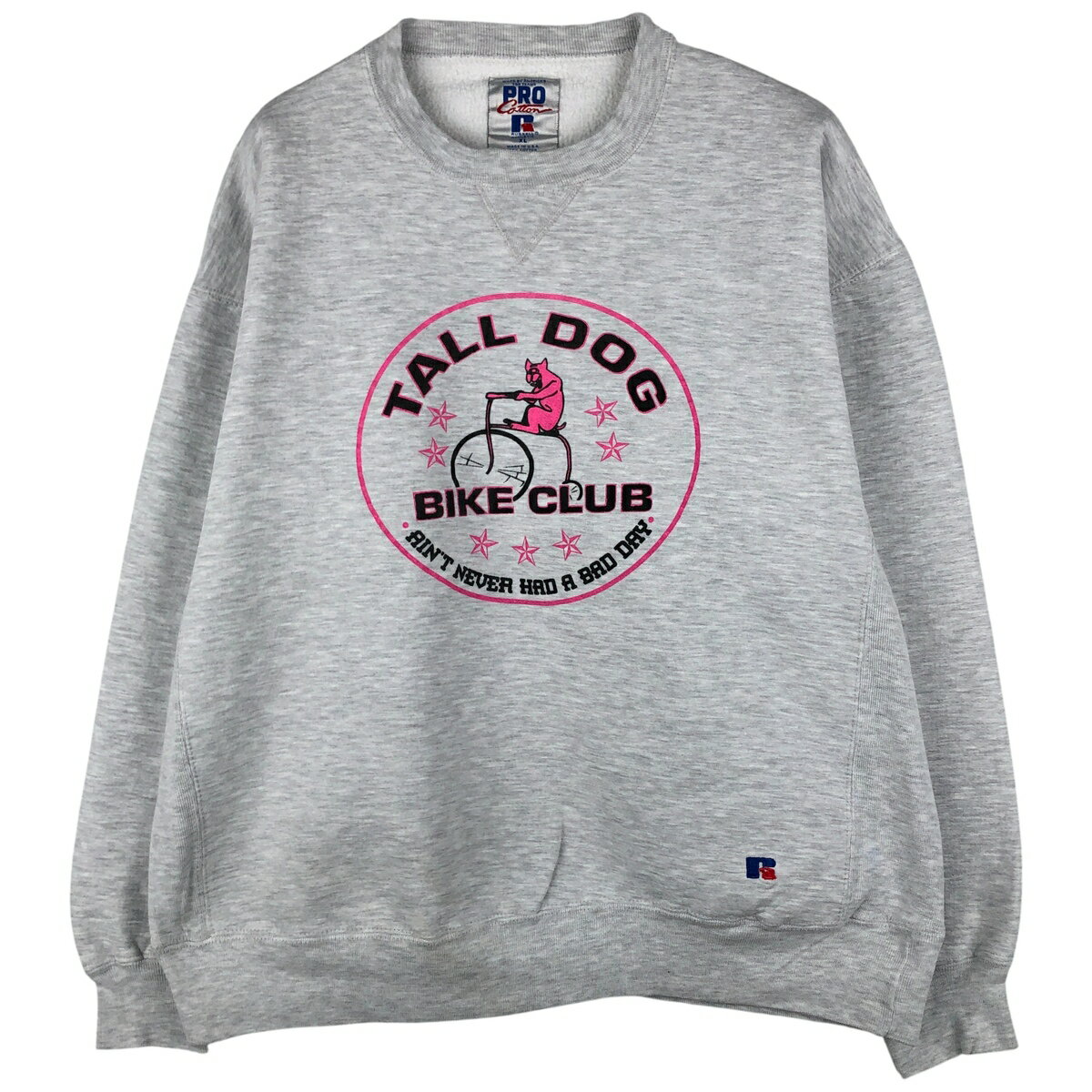 Collaboration - 古着 90'S ラッセル Russell PRO COTTON プリントスウェットシャツ トレーナー USA製 メンズXL相当 ヴィンテージ /eaa604427 【中古】 【251222】 【NH-2508】 グレー系 春夏秋冬