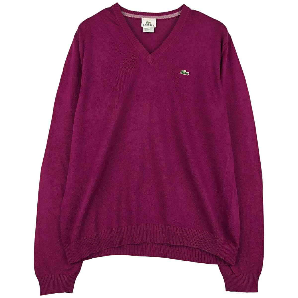古着 ラコステ LACOSTE Vネック コット