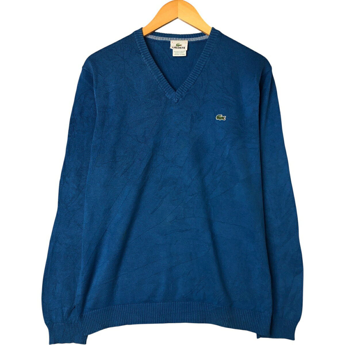 古着 ラコステ LACOSTE Vネック コット