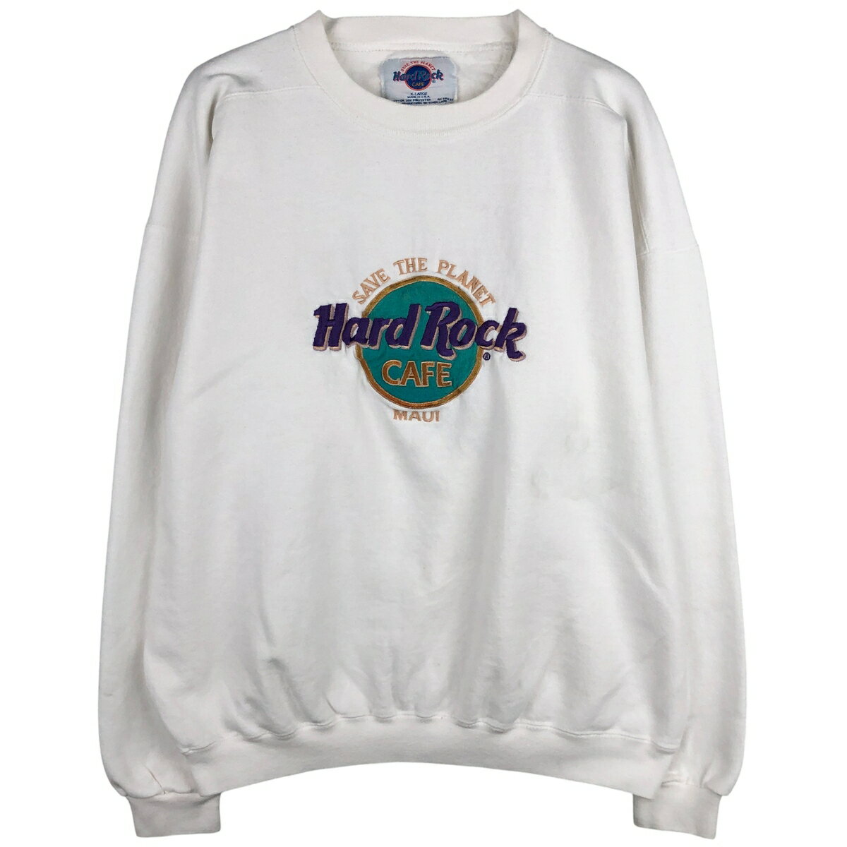 古着 90'S HARD ROCK CAFE ハードロックカフェ アドバタイジング スウェットシャツ トレーナー USA製 メンズXL相当 ヴィンテージ /eaa6..