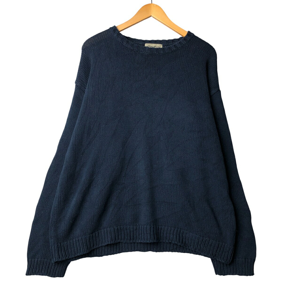 古着 エディーバウアー Eddie Bauer コットンニットセーター メンズXL相当 /eaa604612 【中古】 【251227】 ネイビー系 秋冬