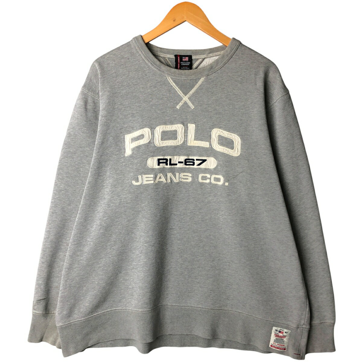 古着 00'S ラルフローレン Ralph Lauren POLO JEANS COMPANY ロゴスウェットシャツ トレーナー メンズXL相当 /eaa605229 【中古】 【251228】 グレー系 春夏秋冬