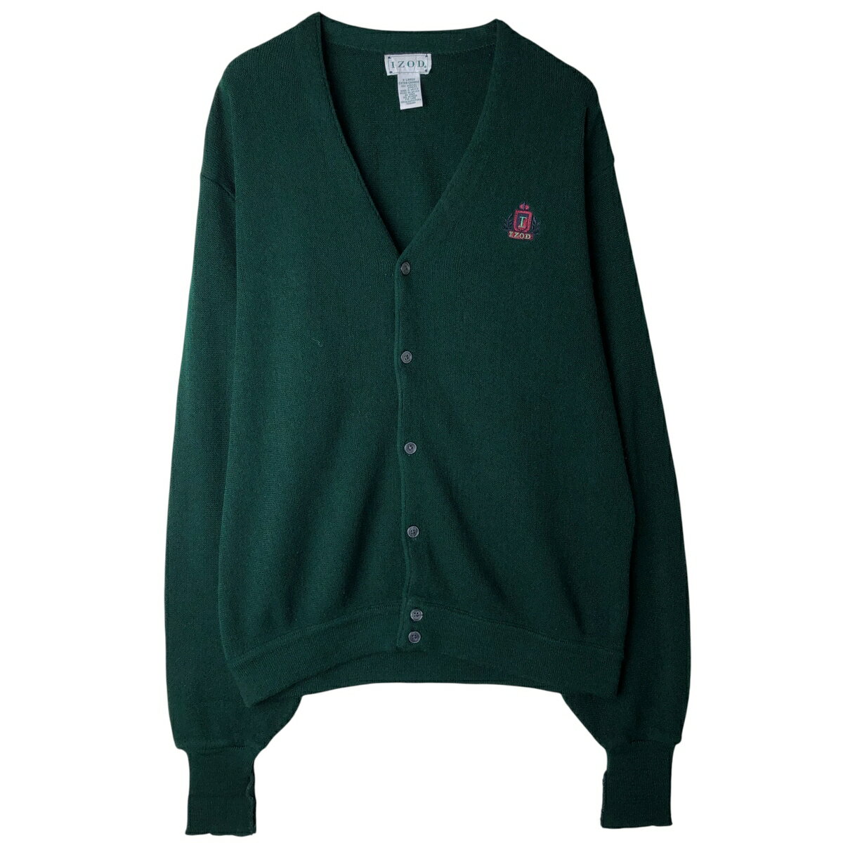 商品詳細 ブランド・IZOD・ 特徴・長袖・ モデル/形状・アクリルニットカーディガン・ 素材・アクリル:100%・ 色・グリーン系 緑色・ 柄・無地・ワンポイント・ 生産国・メキシコ製・ 年代 サイズ・表記サイズ:X-LARGE・着丈:72.5cm・身幅:60.5cm・肩幅:51cm・袖丈:76.5cm・ コンディション・C・ カテゴリ・メンズ・トップス・カーディガン・ 商品番号・eaa605317・ 取扱店・ネットショップ・ スタッフコメントIZOD アクリルニットカーディガン / 商品番号 eaa605317 USEDですので使用感などございますが、まだまだご愛用していただけます。 古着という事をご理解の上ご注文よろしくお願いします。 【状態追記】 ●前、腹部・胸部に汚れ※状態は当社独自の基準です。 着用感表記サイズ着丈身幅肩幅袖丈 メンズXLX-LARGE(※着用感、表記サイズは目安です。)72.5cm60.5cm51cm76.5cm ※測定値の若干の誤差はご了承下さい。サイズガイドはこちら ブランドIZOD 特徴長袖 モデル/形状アクリルニットカーディガン 素材アクリル:100% 色グリーン系 緑色 柄無地 / ワンポイント 生産国メキシコ製 年代- カテゴリカーディガン 商品番号eaa605317 取扱店ネットショップ 　　 IZODの他の商品を見るカーディガンの他の商品を見る