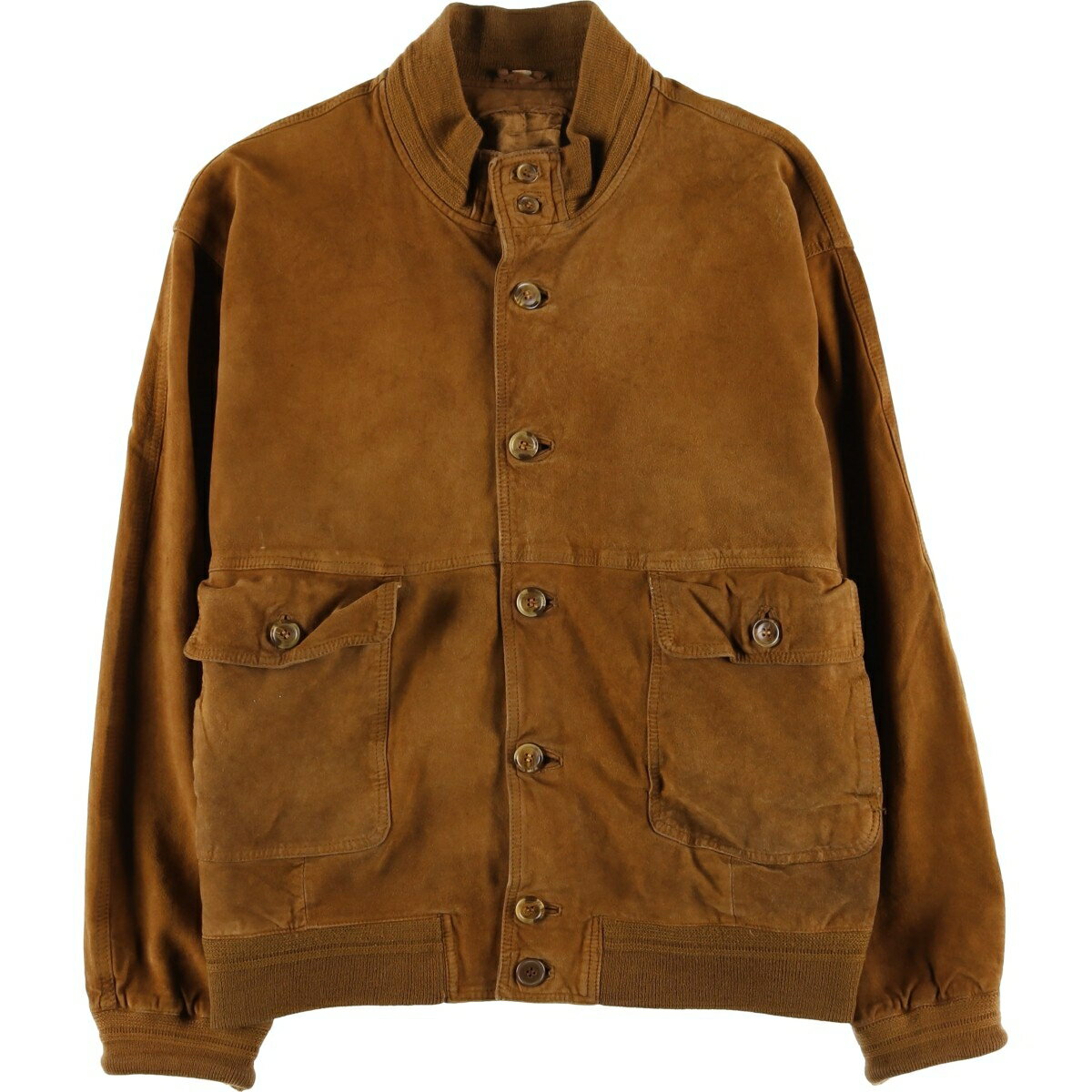 Leather Jacket - 古着 バルスタージャケット スエードレザーブルゾン メンズL相当 ヴィンテージ /eaa605370 【中古】 【260129】 ブラウン系 春秋冬