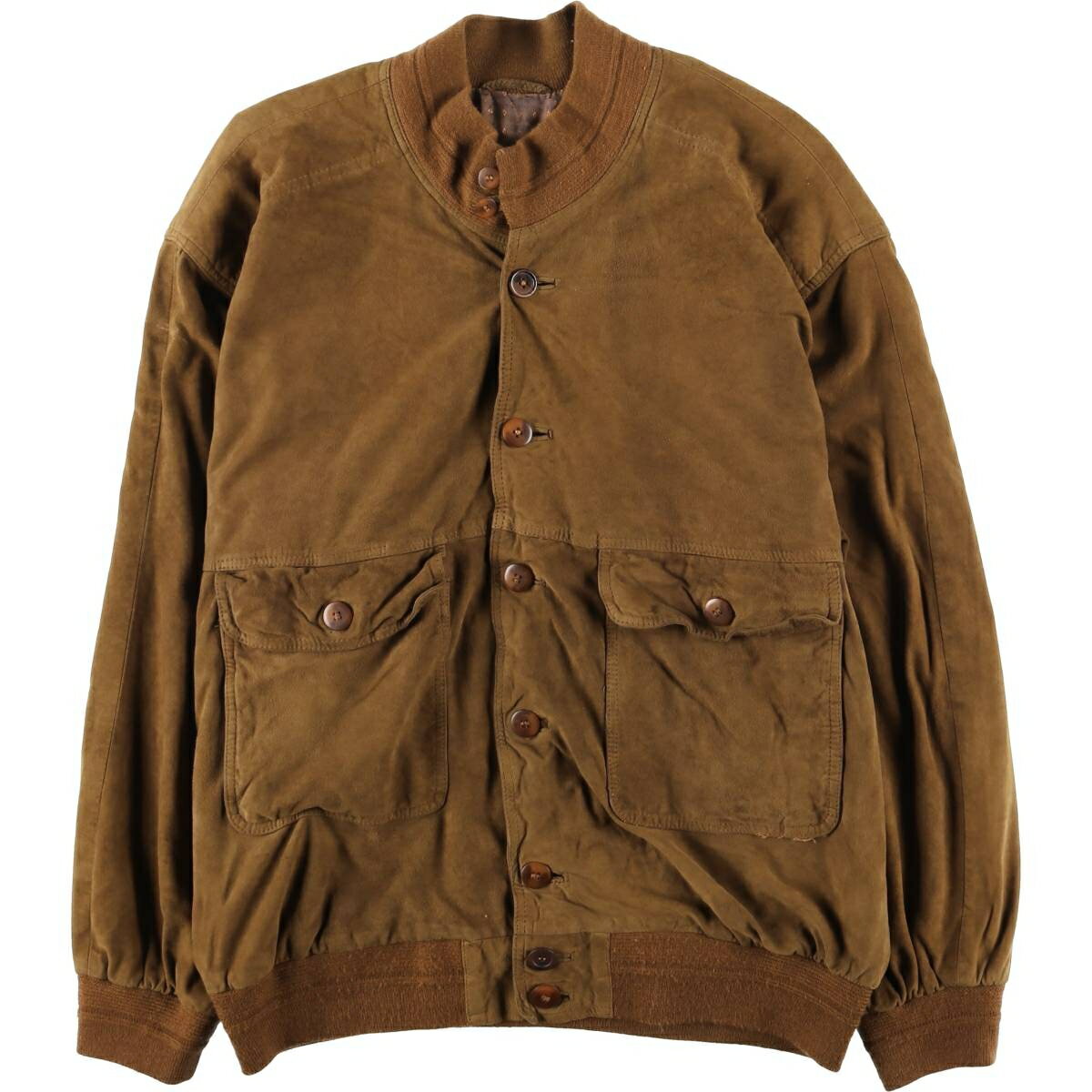 Leather Jacket - 古着 バルスタージャケット スエードレザーブルゾン メンズXL相当 ヴィンテージ /eaa605374 【中古】 【260116】 ブラウン系 春秋冬