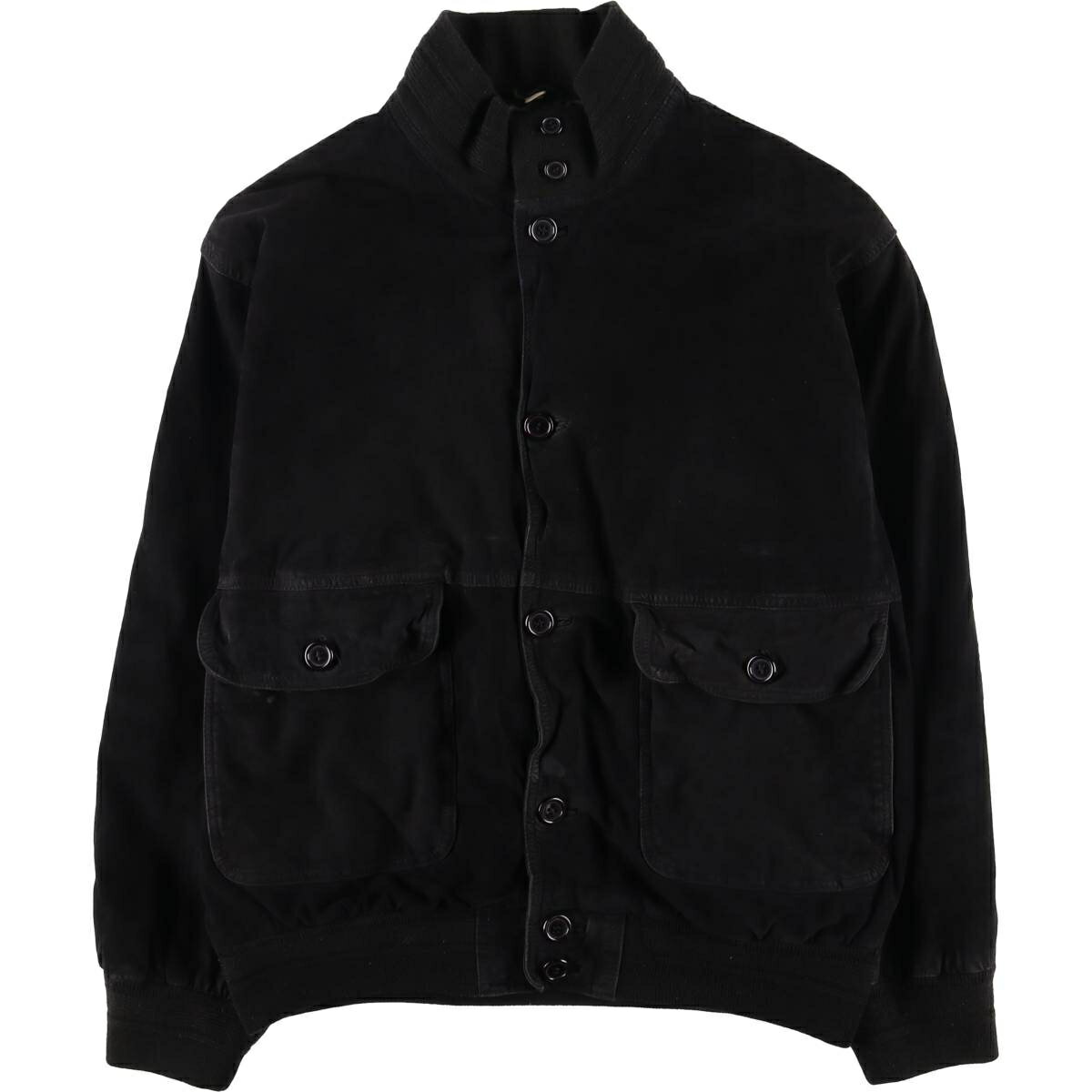 Leather Jacket - 古着 バルスタージャケット スエードレザーブルゾン メンズL相当 ヴィンテージ /eaa605386 【中古】 【260116】 ブラック系 春秋冬