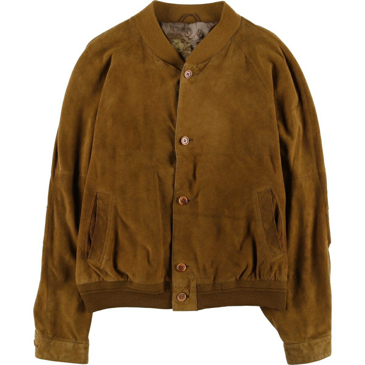 Leather Jacket - 古着 スエードレザーブルゾン メンズXL相当 ヴィンテージ /eaa605633 【中古】 【251229】 【SS2603_10】 ブラウン系 春秋冬