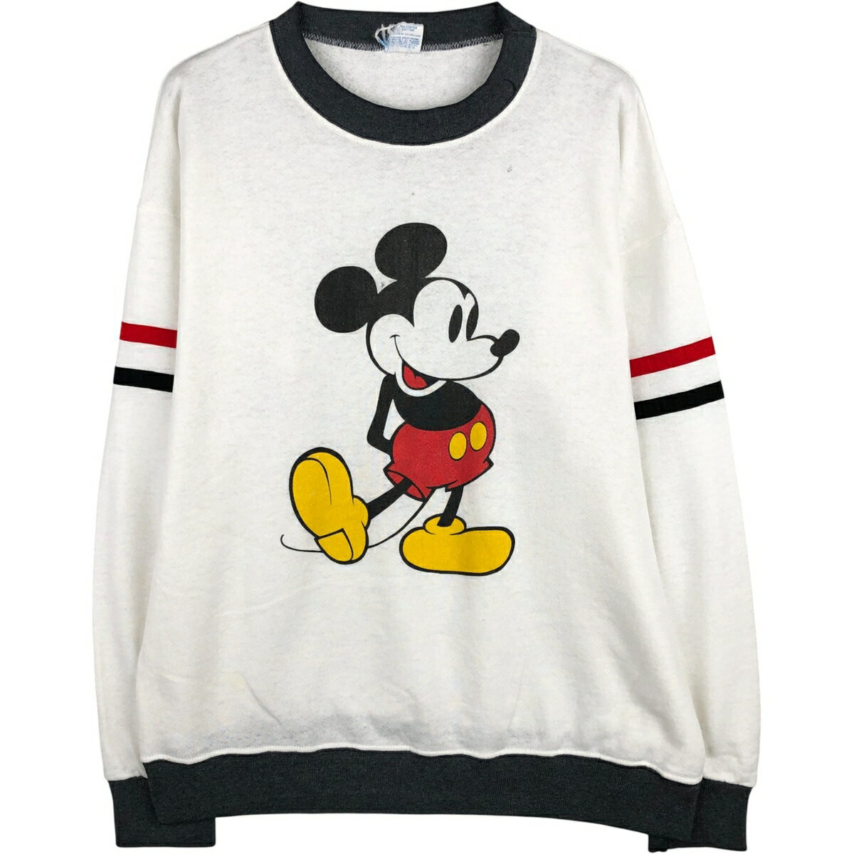 樂天商城 - 古着 80'S ディズニー MICKEY MOUSE ミッキーマウス キャラクタースウェットシャツ トレーナー USA製 メンズXL相当 ヴィンテージ /eaa605755 【中古】 【251227】 【NH-2508】 ホワイト系 春夏秋冬