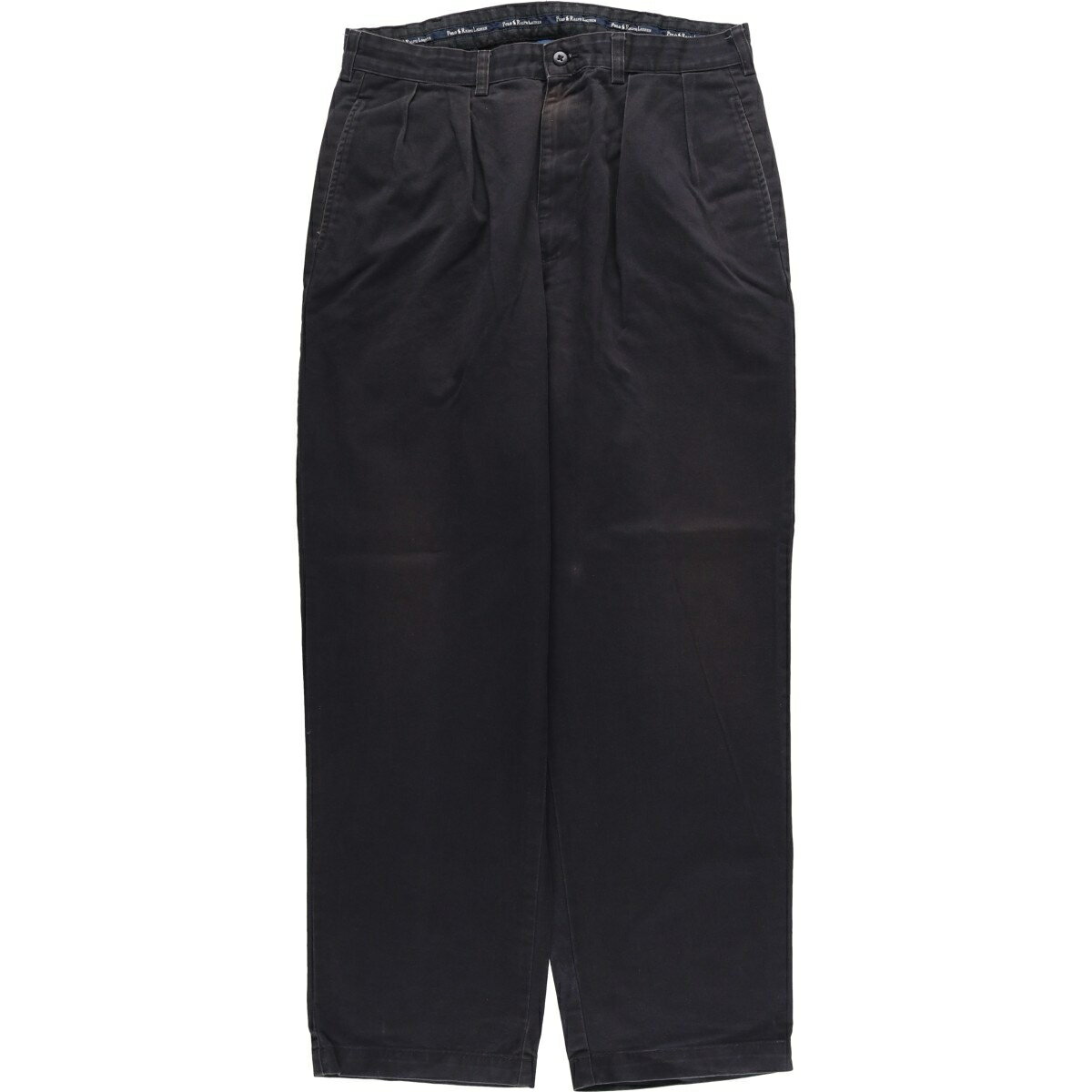 樂天商城 - 古着 ラルフローレン Ralph Lauren POLO RALPH LAUREN ツータック チノパンツ メンズw32相当 /eaa605833 【中古】 【260102】 ブラック系 春夏秋冬