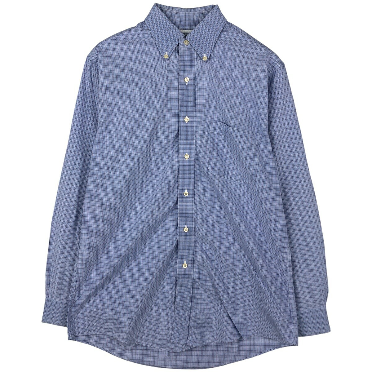 樂天商城 - 古着 ブルックスブラザーズ Brooks Brothers 346 長袖 ボタンダウンチェックシャツ メンズM相当 /eaa605921 【中古】 【260122】 【NH-2508】 ブルー系 春夏秋冬