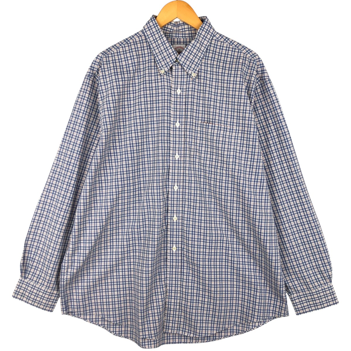 Rakuten - 古着 ブルックスブラザーズ Brooks Brothers Est.1818 長袖 ボタンダウンチェックシャツ メンズXL相当 /eaa605923 【中古】 【260102】 ブルー系 春夏秋冬