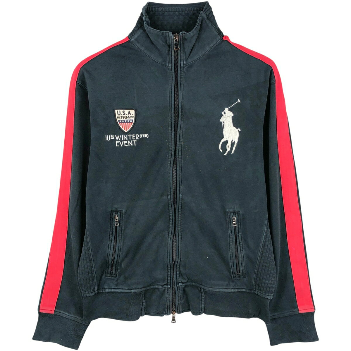古着 ラルフローレン Ralph Lauren POLO by Ralph Lauren ビッグポニー ハイネック フルジップスウェットシャツ トレーナー メンズM相当 /eaa605966 【中古】 【260106】 【NH-2508】