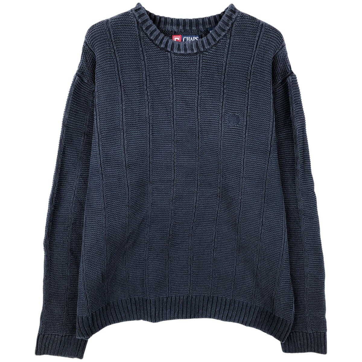 樂天商城 - 古着 ラルフローレン Ralph Lauren CHAPS チャップス コットンニットセーター メンズXXL相当 /eaa605982 【中古】 【260115】 【NH-2508】 ネイビー系 秋冬