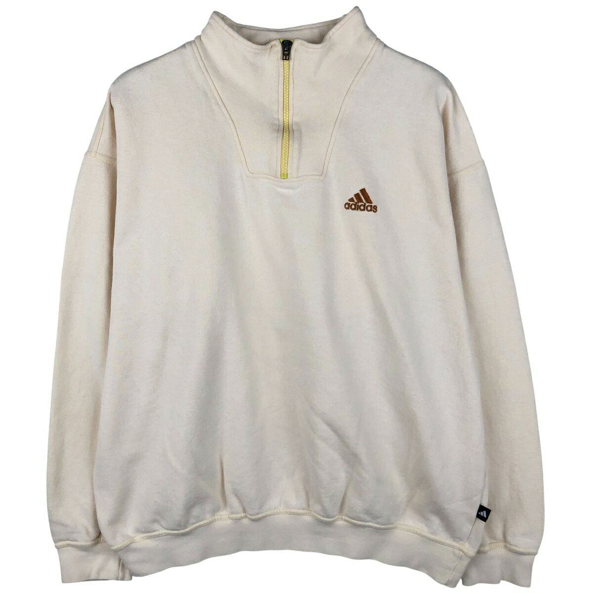 新品タグ付き！adidas ハーフジップシャツ ホワイト adidas アディダス バスケットボール ハーフジップスウェットシャツ