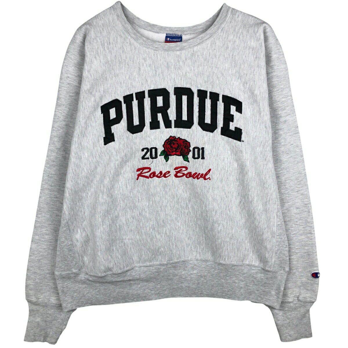 古着 00'S チャンピオン Champion REVERSE WEAVE リバースウィーブ ROSE BOWL 2001ローズボウル PURDUE パデュー大学 カレッジスウェットシャツ トレーナー メンズXL相当 /eaa606178 【中古】 【260112】 【NH-2508】