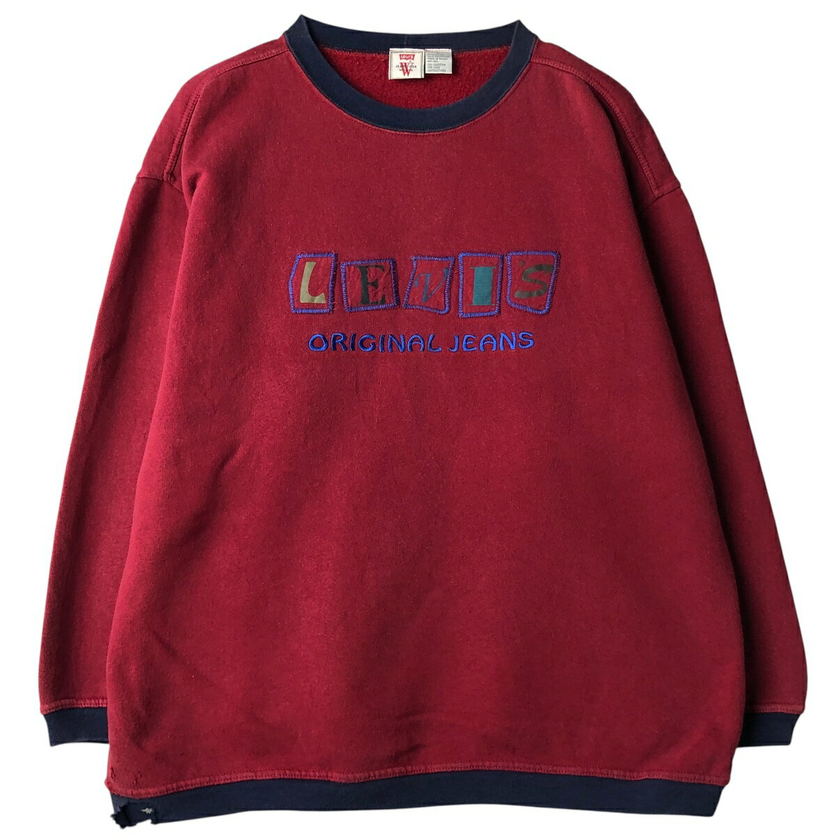 古着 リーバイス Levi's ロゴスウェットシャツ トレーナー レディースL相当 /eaa606222 【中古】 【260115】 【Elulu/エルル】 【NH-2508】 レッド系 春夏秋冬