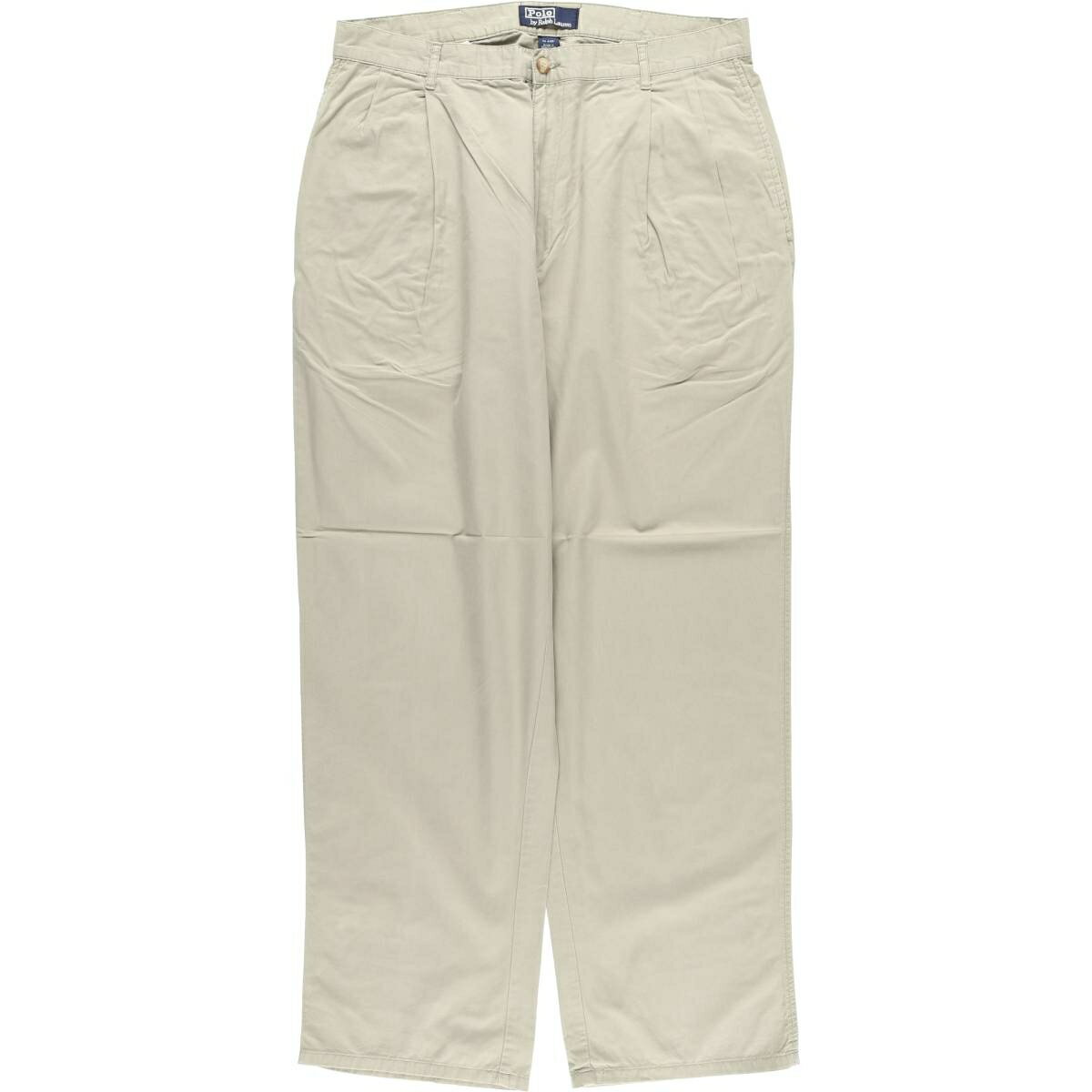 樂天商城 - 古着 ラルフローレン Ralph Lauren POLO by Ralph Lauren ツータック チノパンツ メンズw35相当 /eaa606352 【中古】 【260110】 カーキ系 春夏秋冬