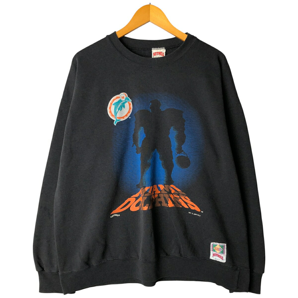 実日子 　80s-90s USA製★マイアミ ドルフィンズ USA製】90s NFL マイアミ・ドルフィンズ スウェット XXLターコイズ