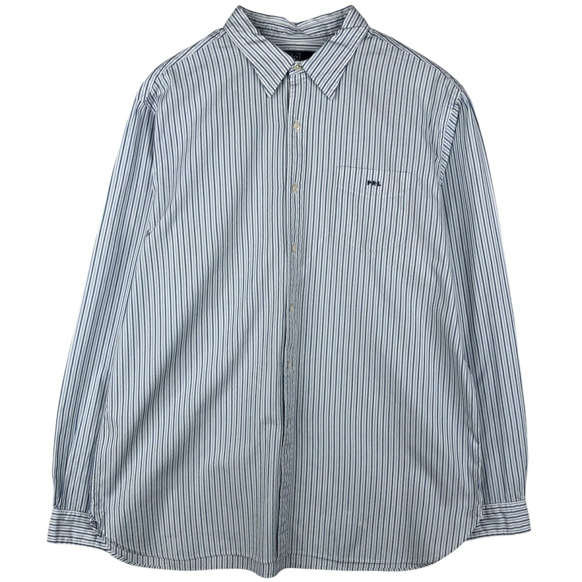 乐天商城 - 古着 ラルフローレン Ralph Lauren POLO by Ralph Lauren 長袖 コットンストライプシャツ メンズXL相当 /eaa606755 【中古】 【260110】 【NH-2508】 【SS2606_10】
