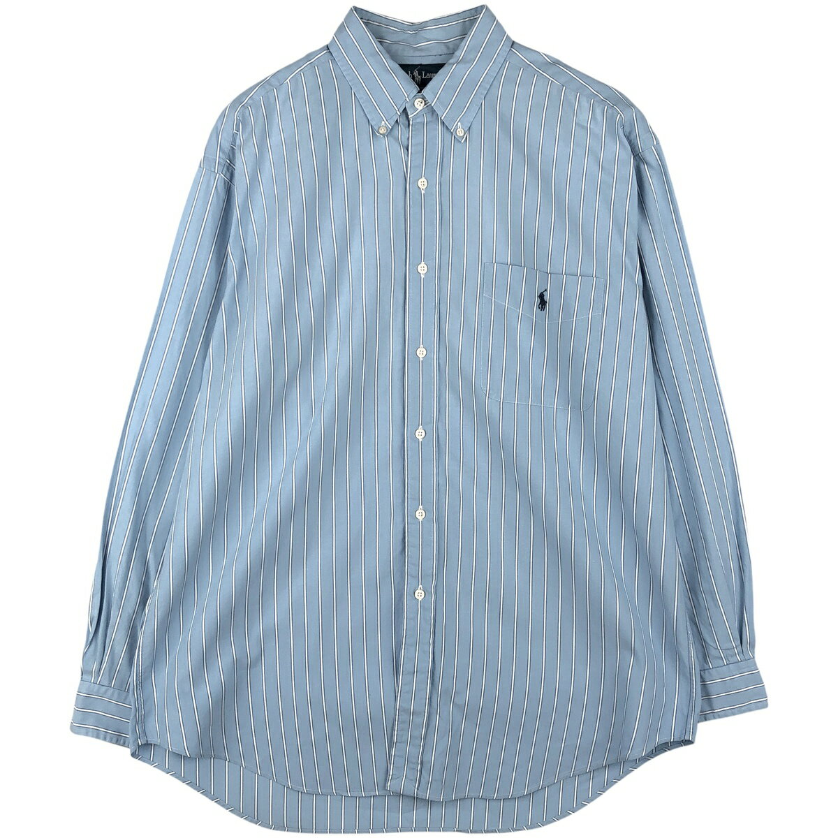 乐天商城 - 古着 ラルフローレン Ralph Lauren BLAIRE 長袖 ボタンダウンストライプシャツ メンズL相当 /eaa606760 【中古】 【260110】 【NH-2508】 【SS2606_10】
