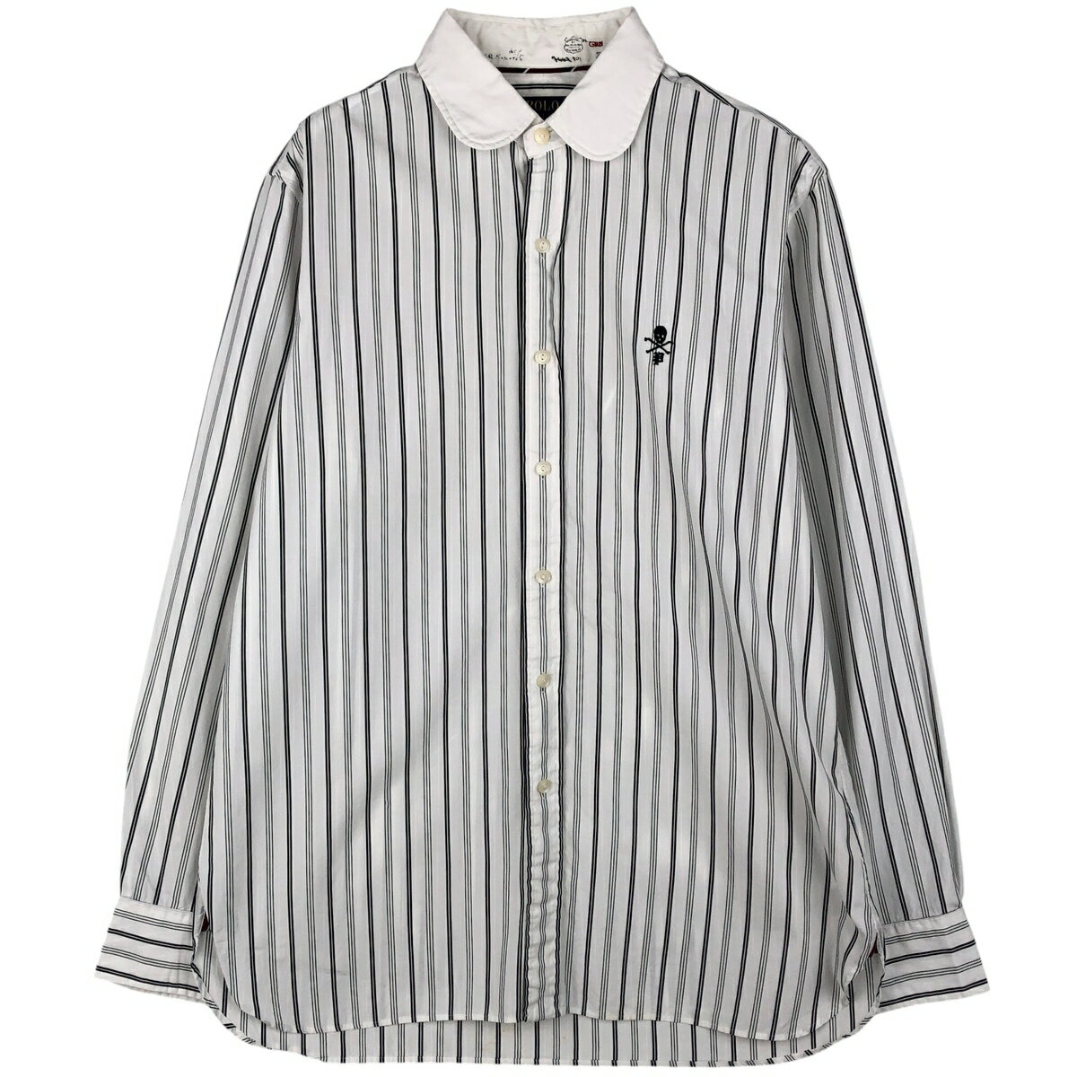【美品】Ralph Lauren ラルフローレン ストライプ 長袖シャツ　白黒 中古・古着通販】POLO RALPH LAUREN (ポロ・ラルフローレン