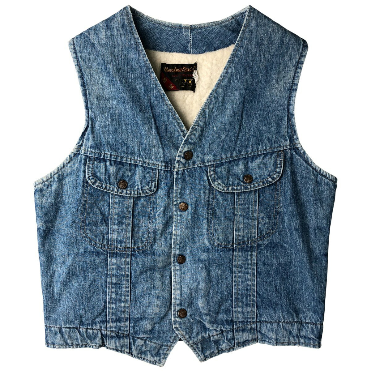 樂天商城 - 古着 Weather Jack Sportswear デニムボアベスト USA製 メンズM相当 /eaa606793 【中古】 【260117】 【NH-2508】 ブルー系 春秋冬