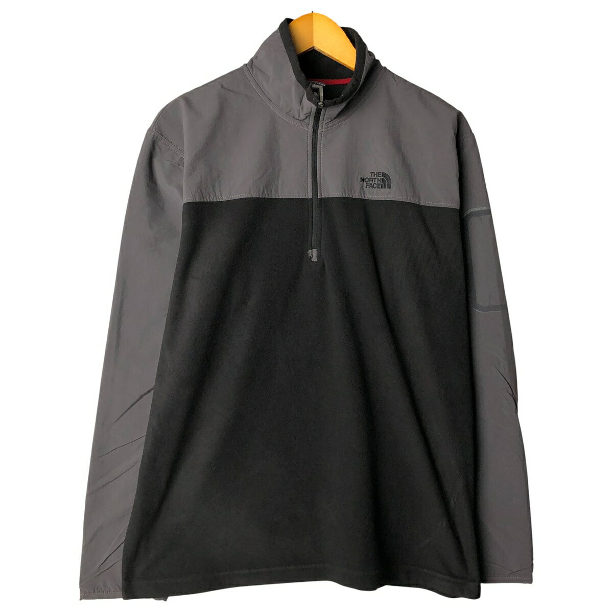 樂天商城 - 古着 ザノースフェイス THE NORTH FACE 切替 ハーフジップ ナイロン×フリースプルオーバー メンズL相当 /eaa606910 【中古】 【260110】 グレー系 春秋冬