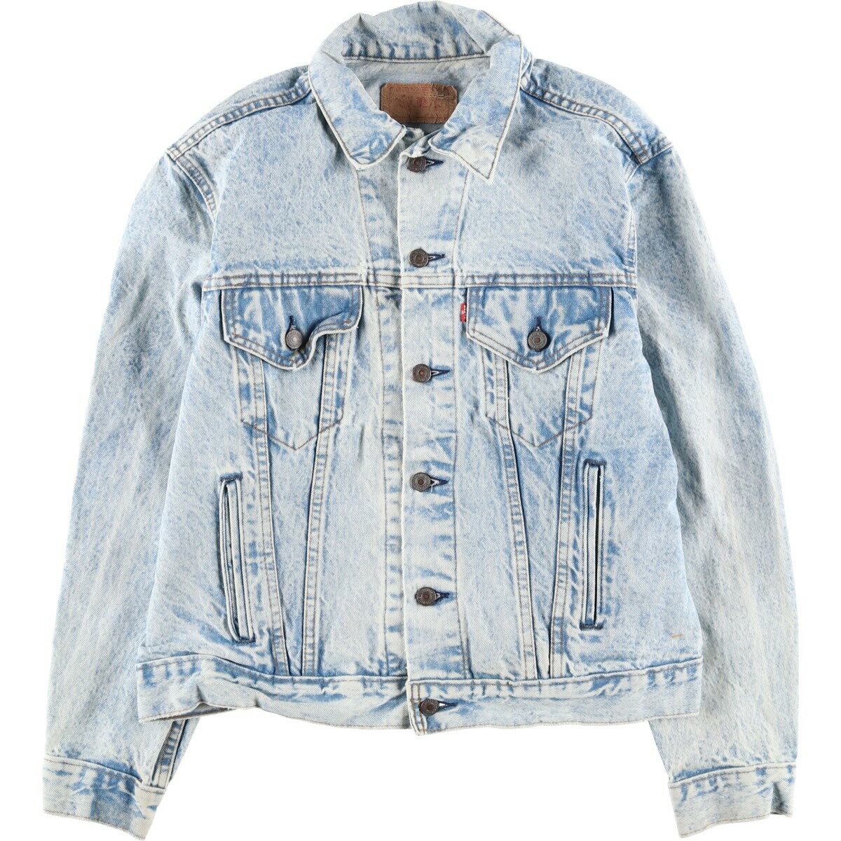古着 90'S リーバイス Levi's 70506-0217 ケミカルウォッシュ デニムジャケット Gジャン USA製 メンズM相当 ヴィンテージ /eaa606964 【中古】 【260112】 ブルー系 春秋冬