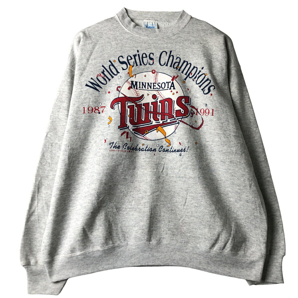 古着 90'S Tultex SuperWeight MLB MINNESOTA TWINS ミネソタツインズ プリントスウェットシャツ トレーナー USA製 メンズXL相当 ヴィンテージ /eaa606974 【中古】 【260125】 【NH-2508】