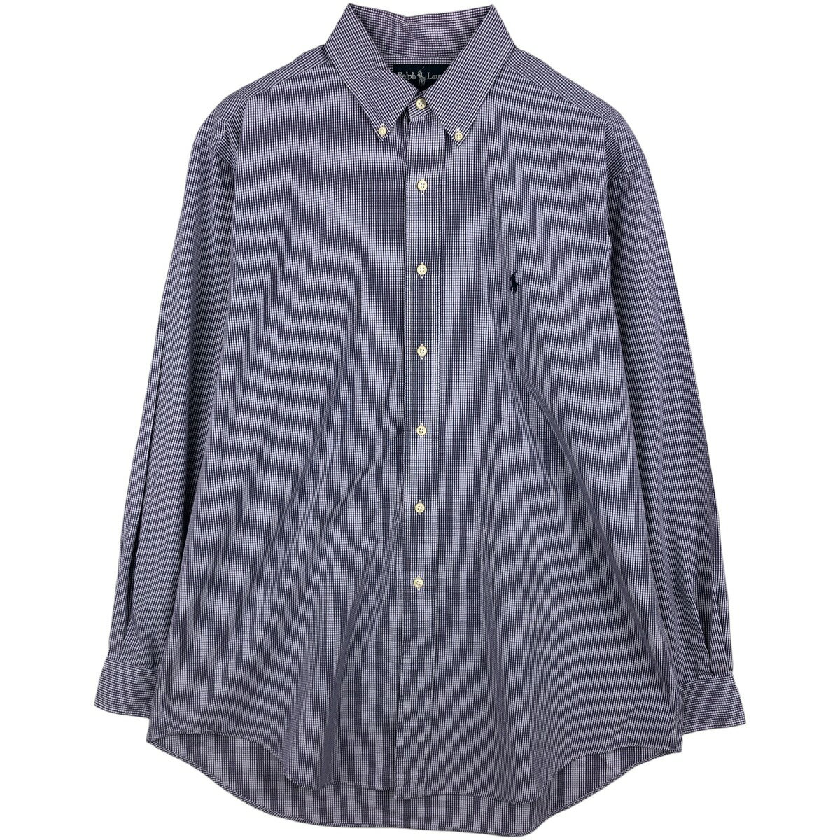 Rakuten - 古着 ラルフローレン Ralph Lauren YARMOUTH 長袖 ボタンダウンチェックシャツ メンズL相当 /eaa607061 【中古】 【260114】 【NH-2508】 パープル系 春夏秋冬
