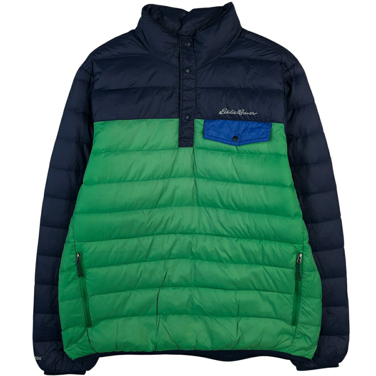 Rakuten - 古着 エディーバウアー Eddie Bauer 650フィルパワー ハーフスナップ ダウンジャケット メンズL相当 /eaa607157 【中古】 【260128】 【NH-2508】 【SS2606_10】