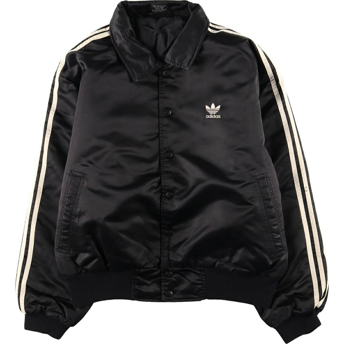 乐天商城 - 古着 90~00'S アディダス adidas トレフォイルロゴ バックロゴ デカロゴ 襟付き 中綿ジャケット パファージャケット メンズM相当 /eaa607260 【中古】 【260117】 【SS2606_10】