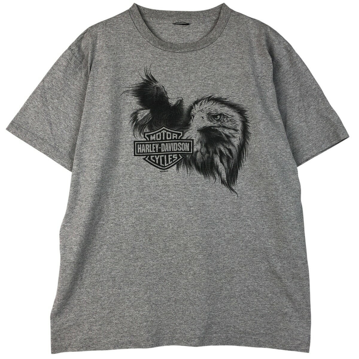 Rakuten - 古着 00'S ハーレーダビッドソン Harley-Davidson 鷲柄 イーグル柄 モーターサイクル バイクTシャツ メンズXL相当 /eaa607387 【中古】 【260118】 【NH-2508】 グレー系 春夏秋