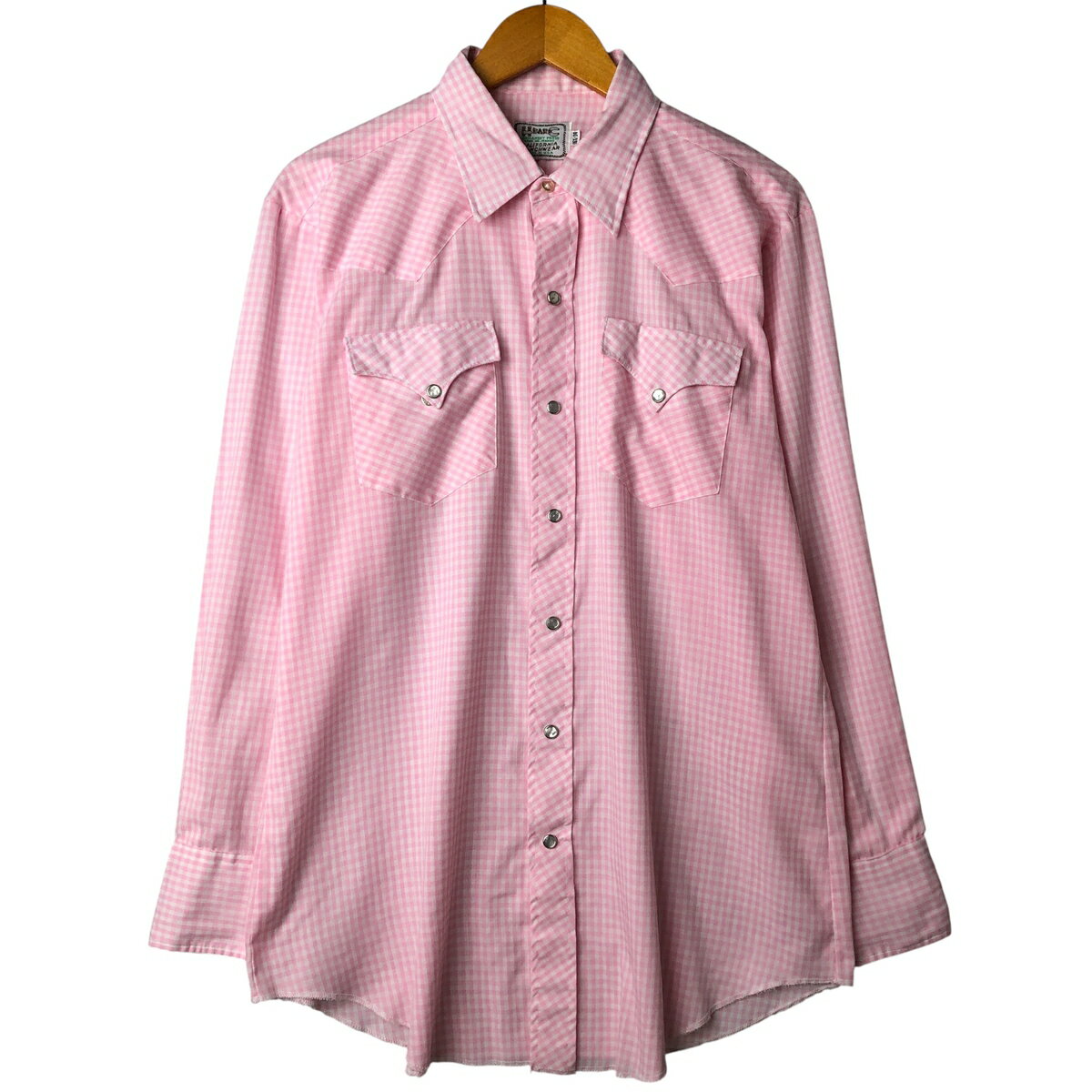 樂天商城 - 古着 エイチバーシー H BER C ギンガムチェック 長袖 ウエスタンシャツ USA製 メンズL相当 /eaa607413 【中古】 【260112】 ピンク系 春夏秋冬