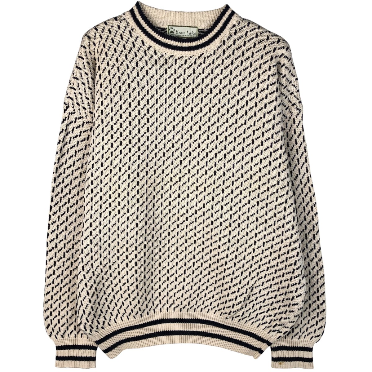 古着 Bean Lake 総柄 バーズアイ柄 コットンニットセーター メンズXL相当 /eaa607528 【中古】 【260118】 【NH-2508】