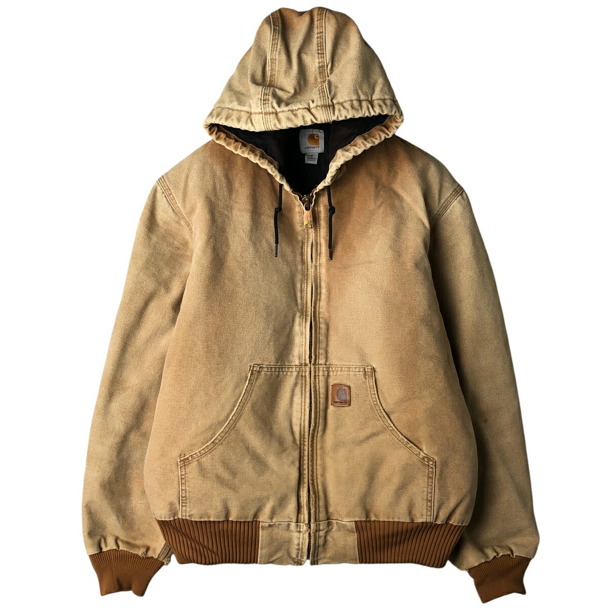 Other - 古着 カーハート Carhartt アクティブジャケット 中綿入り ダックフルジップパーカー メンズM相当 /eaa607722 【中古】 【260115】 ベージュ系 春秋冬