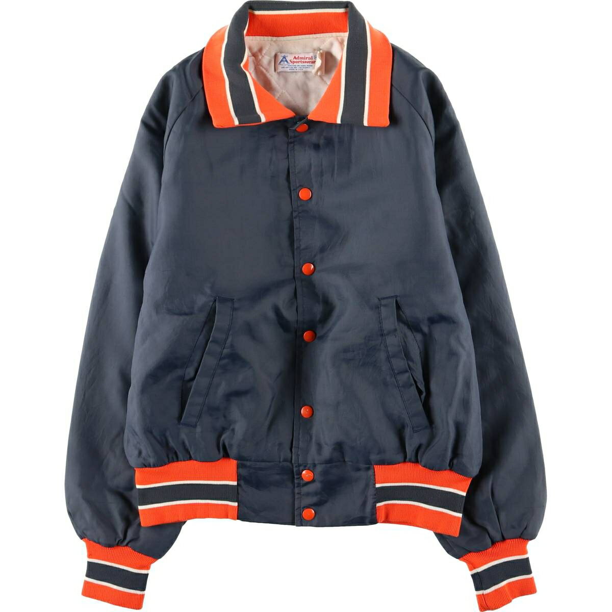 樂天商城 - 古着 70'S~ Admiral Sportswear 中綿入り 襟付き スタジャン アワードジャケット バーシティジャケット USA製 メンズM相当 /eaa607744 【中古】 【260117】 ネイビー系 春秋冬