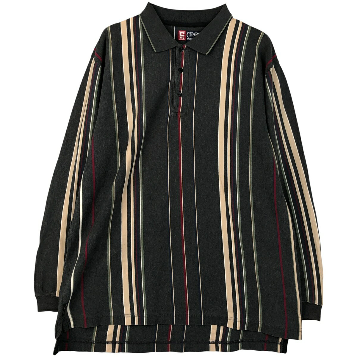 乐天商城 - 古着 ラルフローレン Ralph Lauren CHAPS チャップス 長袖 ストライプ ポロシャツ メンズL相当 /eaa607831 【中古】 【260119】 【NH-2508】 【SS2606_10】
