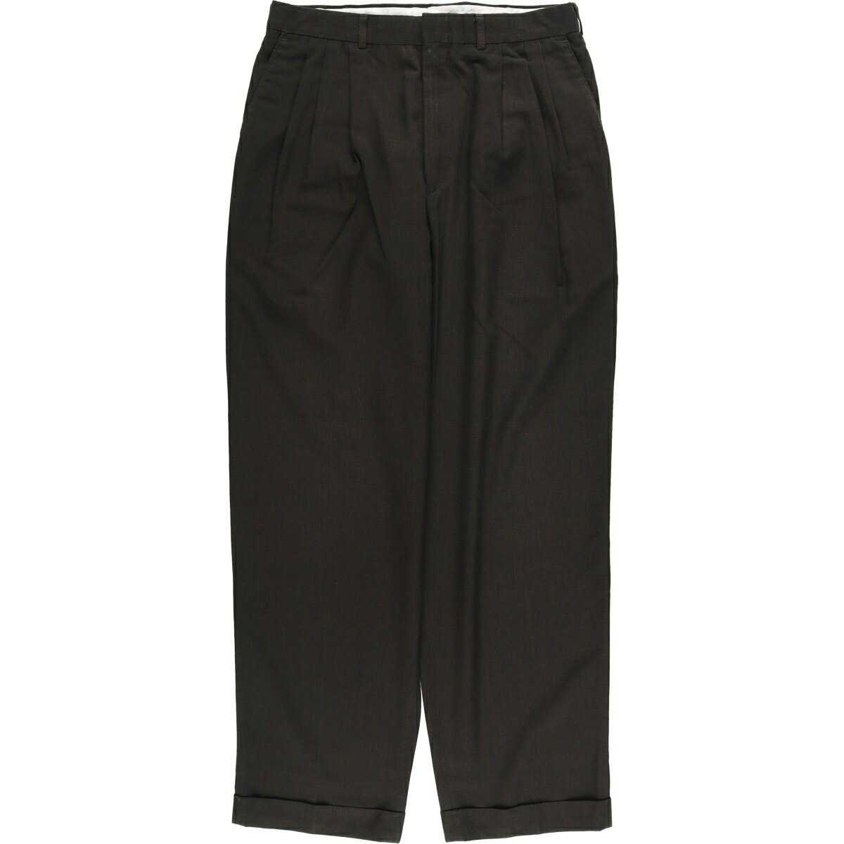 樂天商城 - 古着 CAMBRIDGE グレンチェック スリータック スラックスパンツ USA製 メンズw31相当 /eaa607875 【中古】 【260123】 カーキ系 春夏秋冬