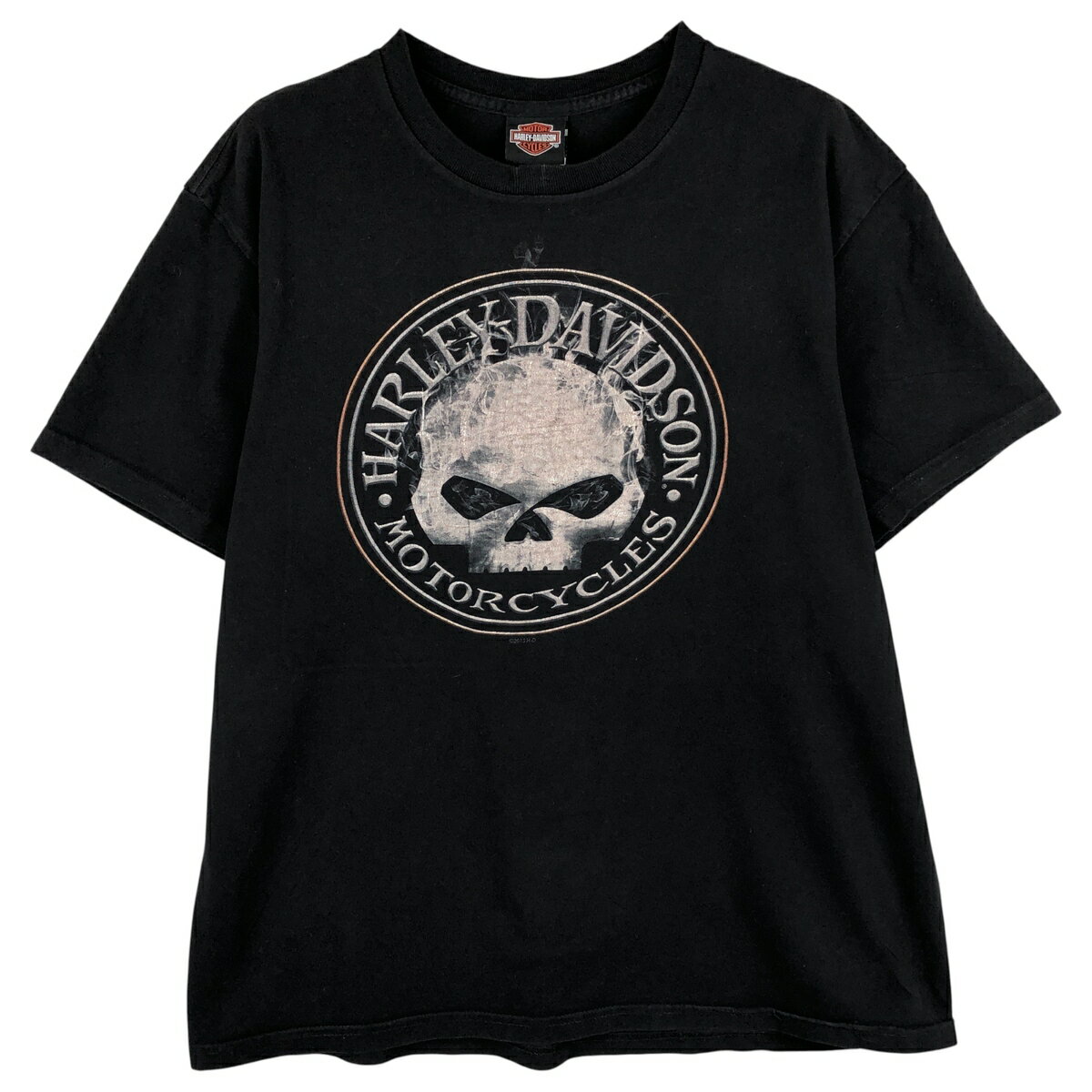 Rakuten - 古着 ハーレーダビッドソン Harley-Davidson 鷲柄 イーグル柄 ドクロ柄 スカル柄 モーターサイクル バイクTシャツ USA製 メンズL相当 /eaa608036 【中古】 【260124】 【NH-2508】 ブラック系 春夏秋