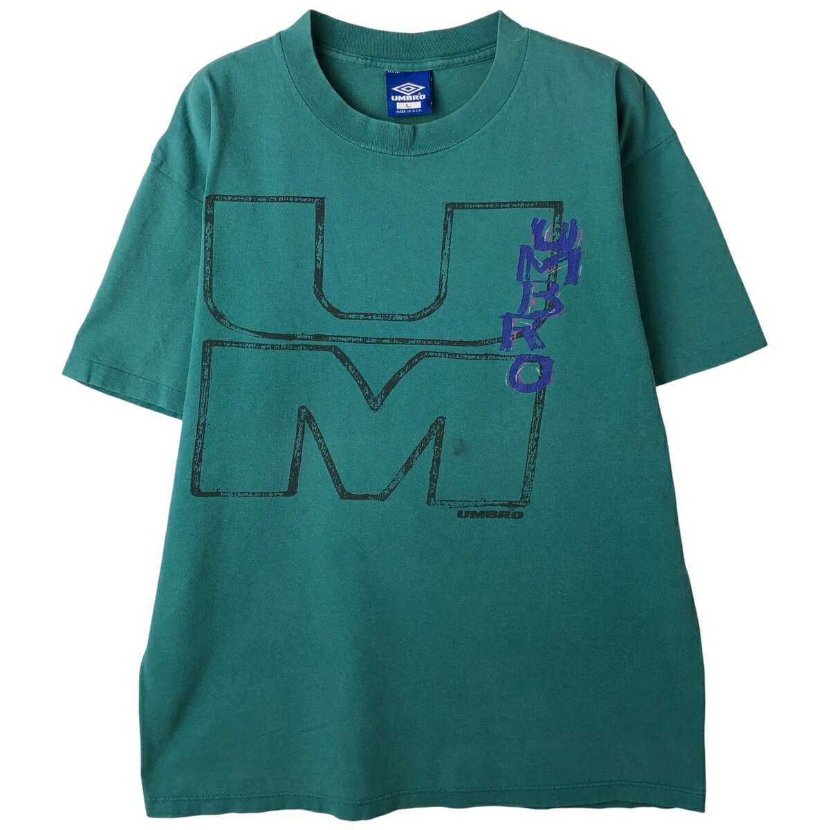 樂天商城 - 古着 90'S アンブロ UMBRO ロゴプリントTシャツ USA製 メンズL相当 ヴィンテージ /eaa608062 【中古】 【260126】 【NH-2508】 グリーン系 春夏秋