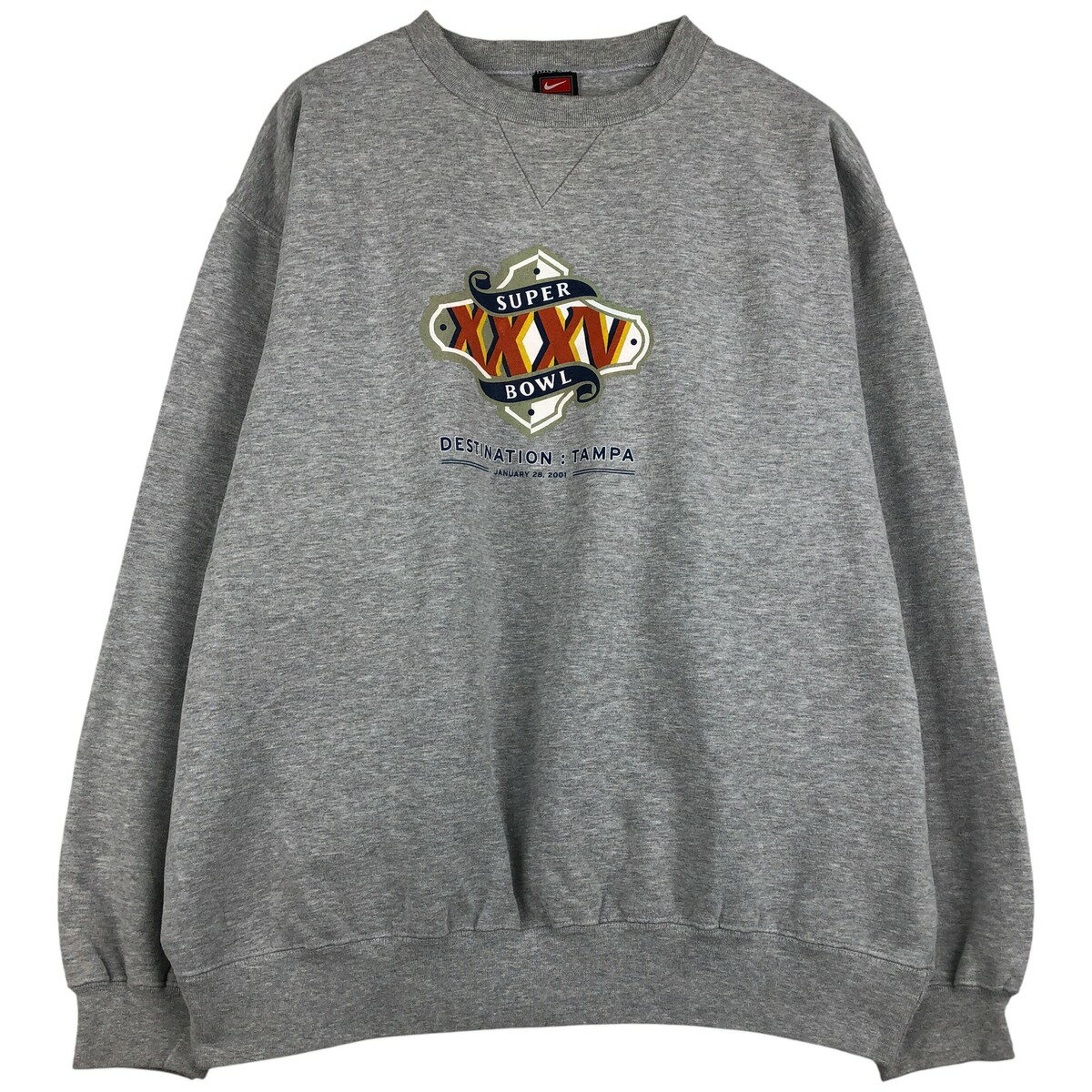 古着 ~00'S ナイキ NIKE TEAM SUPER BOWL XXXV 第35回スーパーボウル プリントスウェットシャツ トレーナー メンズXL相当 /eaa608077 【中古】 【260123】 【NH-2508】