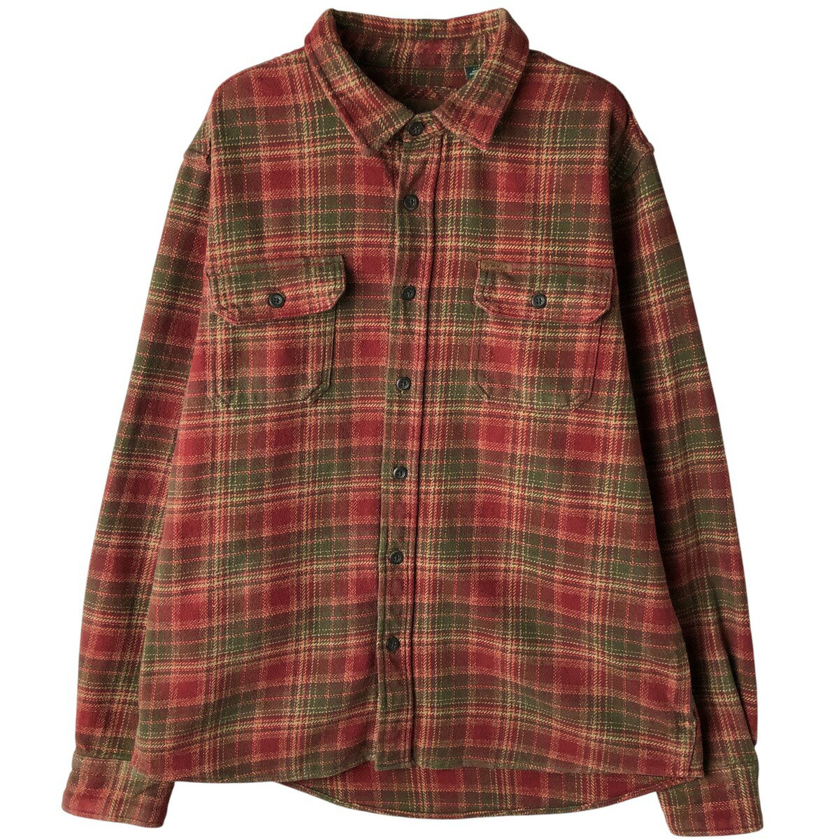 Rakuten - 古着 オービス ORVIS 長袖 ヘビーネルチェックシャツ メンズL相当 /eaa608106 【中古】 【260125】 【NH-2508】 レッド系 春夏秋冬