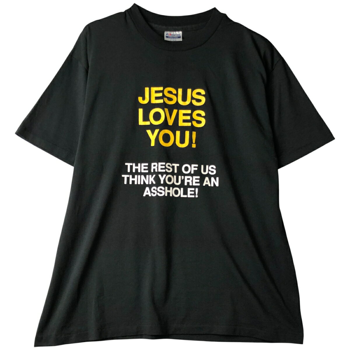 古着 80'S ヘインズ Hanes Fifty-Fifty 青タグ メッセージプリントTシャツ USA製 メンズXL相当 ヴィンテージ /eaa608174 【中古】 【260127】 【NH-2508】