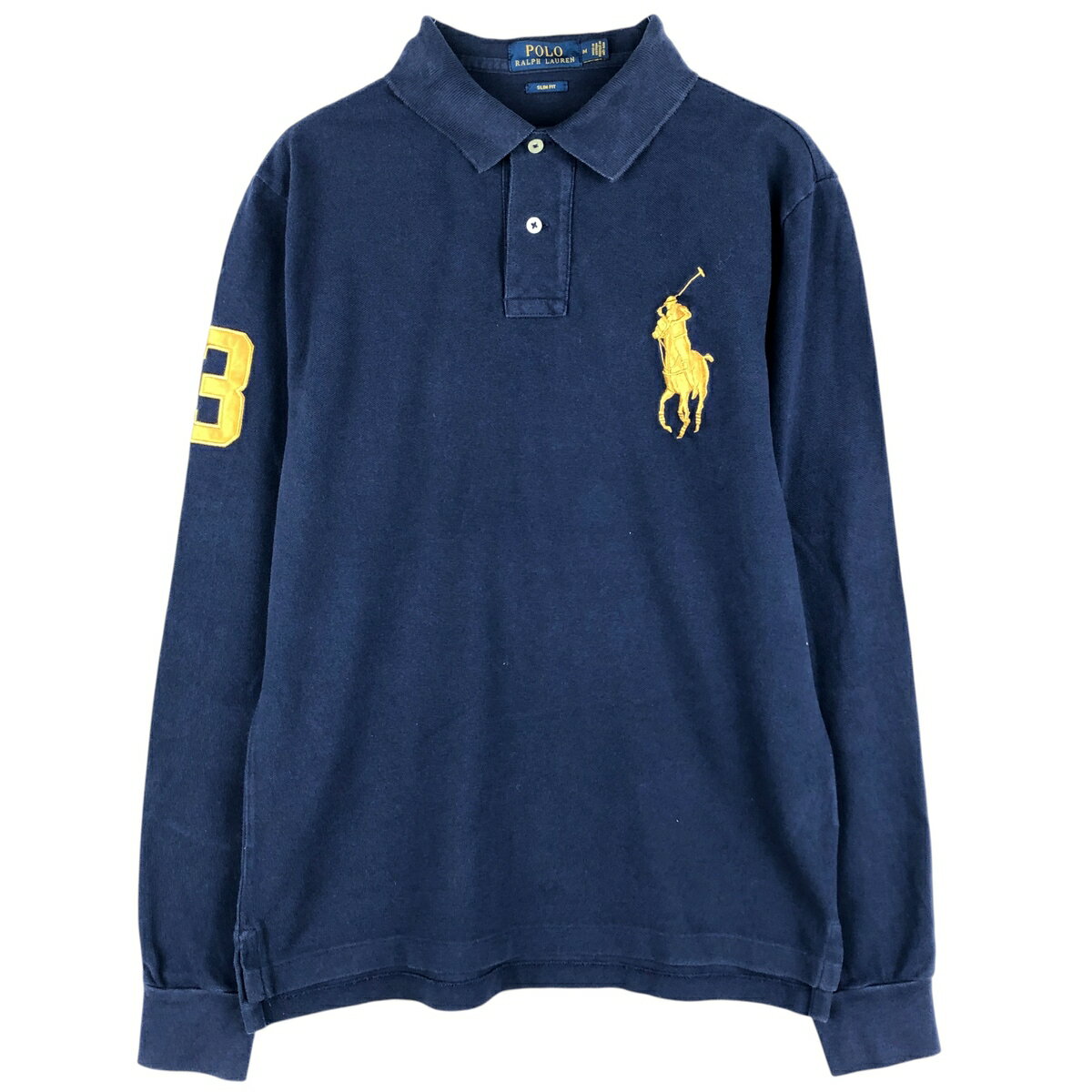 古着 ラルフローレン Ralph Lauren POLO RALPH LAUREN SLIM FIT ビッグポニー 長袖 ポロシャツ メンズM相当 /eaa608208 【中古】 【260119】 【NH-2508】