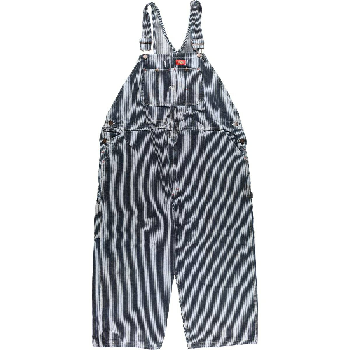 商品詳細 ブランド・Dickies・ディッキーズ・ 特徴・ジッパーフライ・ハンマーループ・スパナポケット・ワイドパンツ・ビッグサイズ・ モデル/形状・デニムオーバーオール・ 素材・コットン:100%・ 色・ネイビー系 紺色・ホワイト系 白色・ 柄・ストライプ柄・ロゴパッチ・ヒッコリーストライプ・ 生産国・メキシコ製・ 年代 サイズ・メンズw46・表記サイズ:44×30・総丈:122.5cm・ウエスト:118cm・股下:56.5cm・もも周り:80cm・裾周り:58cm・ コンディション・C・ カテゴリ・メンズ・ボトムス・ロングパンツ・オーバーオール・ 商品番号・eaa608221・ 取扱店・・ スタッフコメントDickies デニムオーバーオール / メンズw46 / 商品番号 eaa608221 USEDデニムですので使用感、擦れ、色落ちなどございますが、まだまだご愛用していただけます。 古着という事をご理解の上ご注文よろしくお願いします。 【状態追記】 ●前、胸・腹部・左腿・右膝・左右脛に汚れ ●後、左右ヒップ・ハンマーループ・右腿・左右ふくらはぎ・左右裾に汚れ ●前内側、左右ポケット内に汚れ※状態は当社独自の基準です。 着用感表記サイズ総丈ウエスト股下もも周り裾周り メンズw4644×30(サイズ表記44×30ですが、計測値&着用感でメンズw46相当です)122.5cm118cm56.5cm80cm58cm ※測定値の若干の誤差はご了承下さい。サイズガイドはこちら ブランドDickiesディッキーズ 特徴ジッパーフライ / ハンマーループ / スパナポケット / ワイドパンツ / ビッグサイズモデル/形状デニムオーバーオール素材コットン:100%色ネイビー系 紺色 / ホワイト系 白色柄ストライプ柄 / ロゴパッチ / ヒッコリーストライプ生産国メキシコ製年代-カテゴリオーバーオール商品番号eaa608221取扱店　　 ディッキーズの他の商品を見るオーバーオールの他の商品を見る