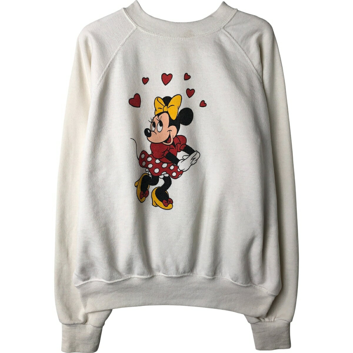 古着 80'S Disney CASUALS MINNIE MOUSE ミニーマウス キャラクタースウェットシャツ トレーナー レディースXL相当 ヴィンテージ /eaa608260 【中古】 【260126】 【Elulu/エルル】 【NH-2508】 ホワイト系 春夏秋冬