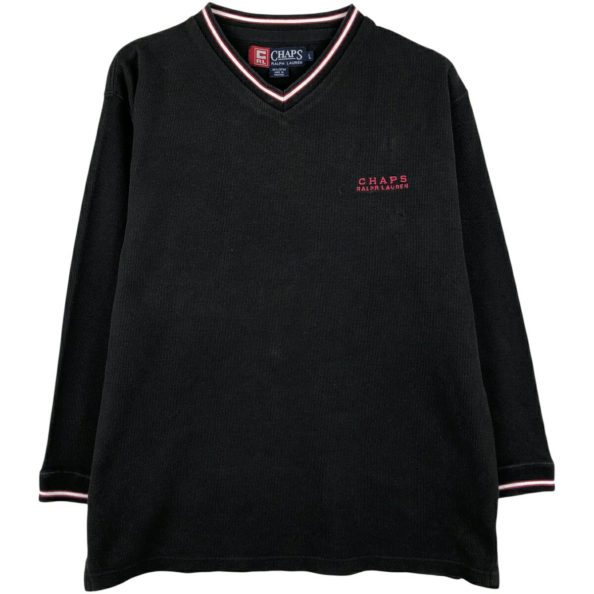 乐天商城 - 古着 ラルフローレン Ralph Lauren CHAPS チャップス Vネック ロングTシャツ ロンT メンズL相当 /eaa608331 【中古】 【260125】 【NH-2508】 【SS2606_10】
