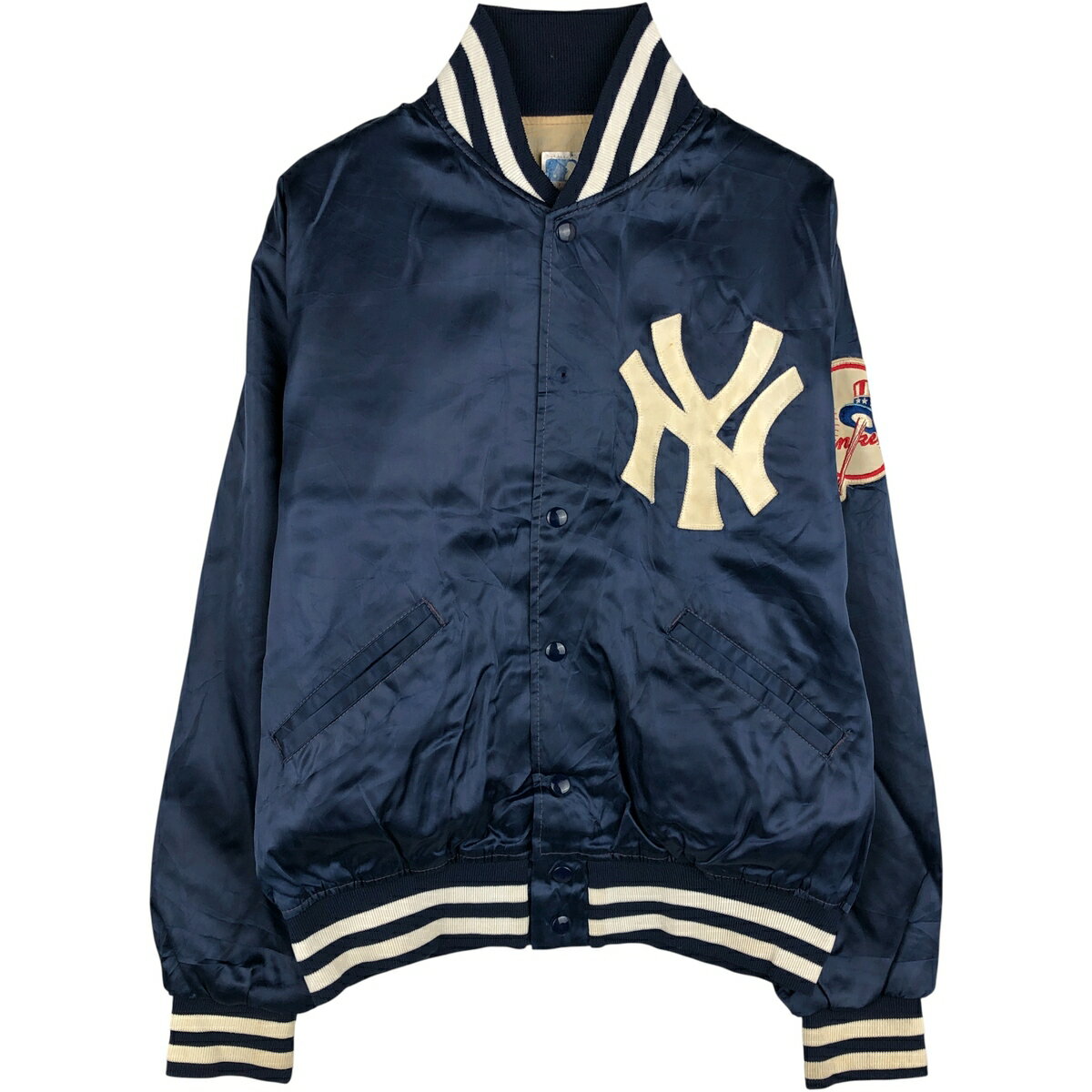 古着 80'S フェルコ FELCO MLB NEW YORK YANKEES ニューヨークヤンキース ナイロンスタジャン アワードジャケット バーシティジャケット メンズL相当 ヴィンテージ /eaa608566 【中古】 【260206】