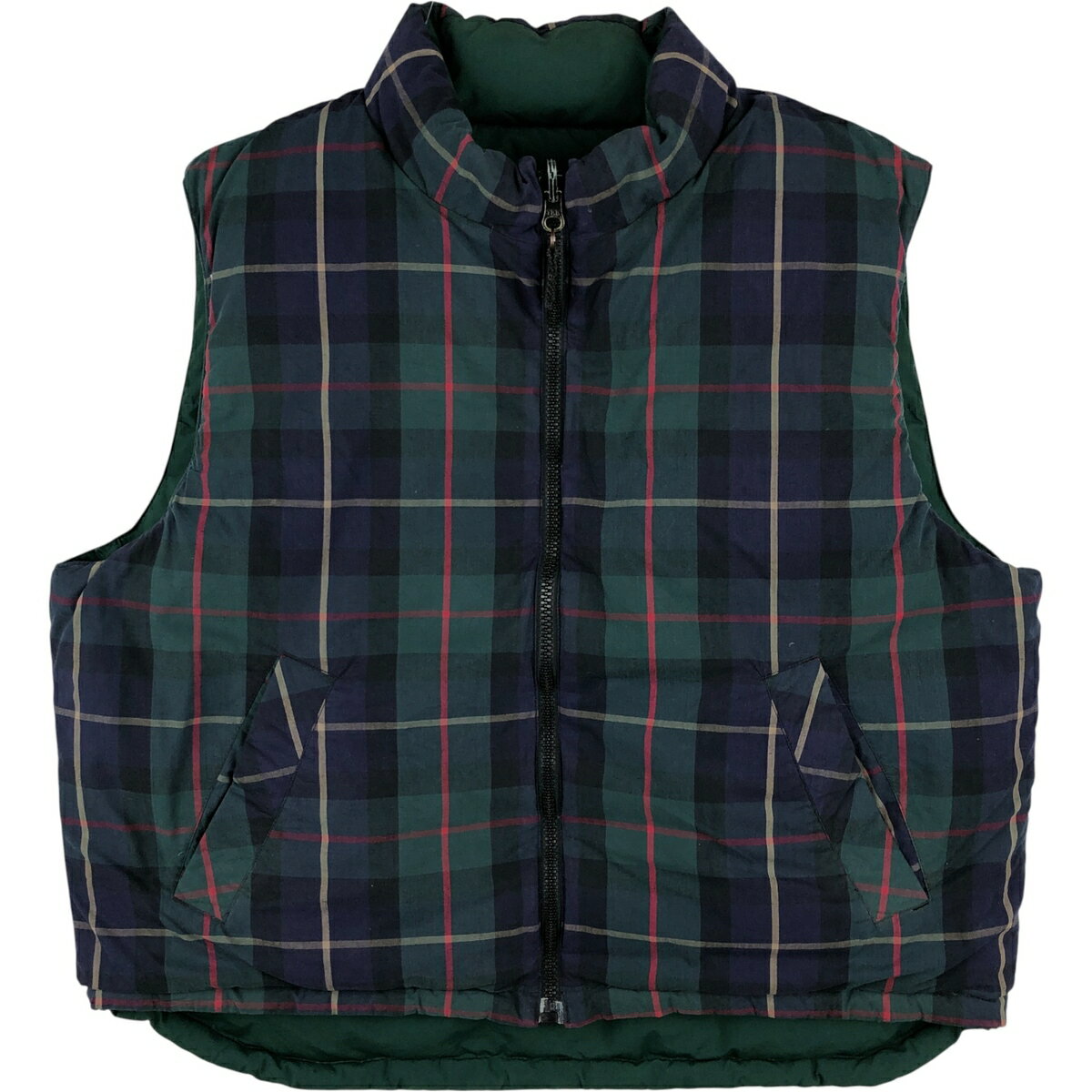 古着 90'S エディーバウアー Eddie Bauer チェック柄 リバーシブル グースダウンベスト メンズL相当 ヴィンテージ /eaa608685 【中古】 【260205】 【NH-2508】
